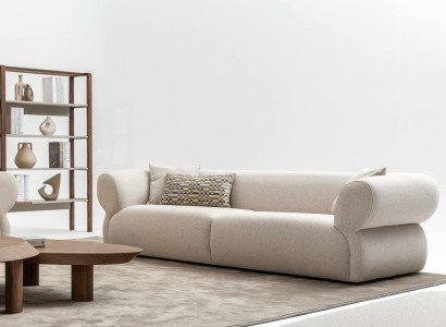 Modern Sofa 3 Sitzer Beige Dreisitzer big 250cm Sofas Couch Luxus Möbel Neu